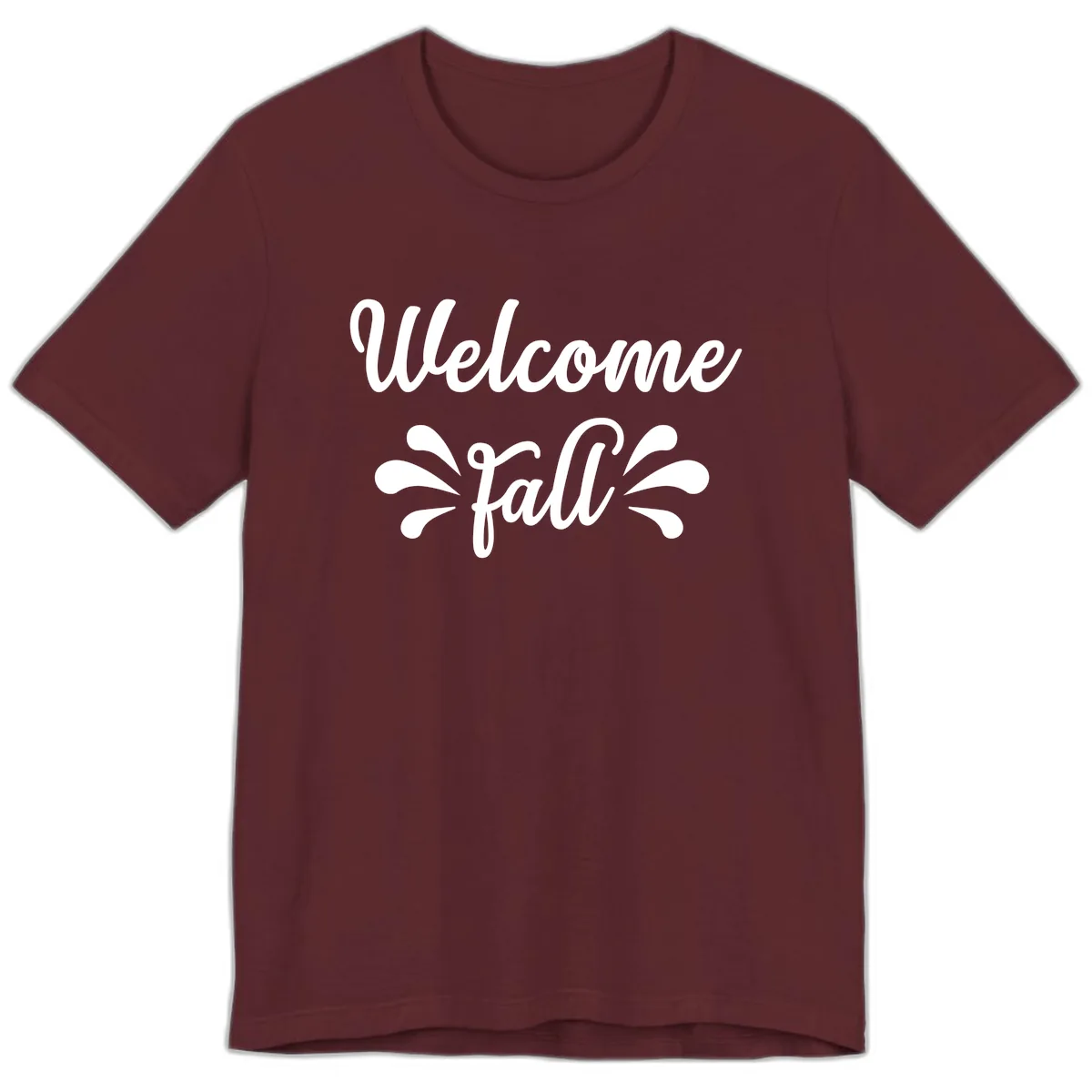 Welcome Fall Script Design Premium T-Shirt in Maroon