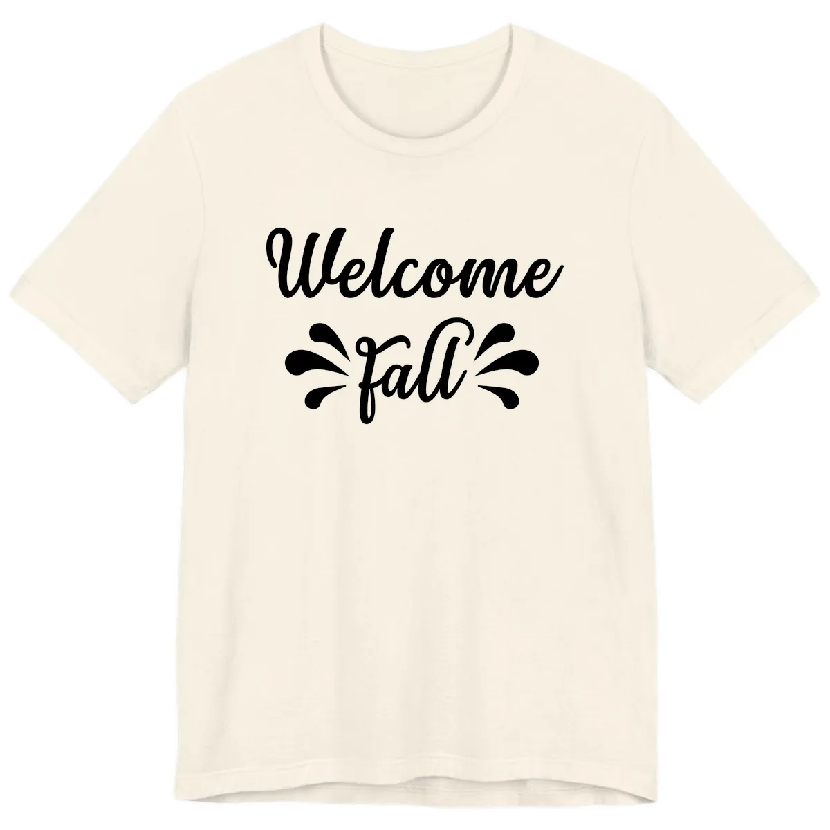 Welcome Fall Script Design Premium T-Shirt in Natural