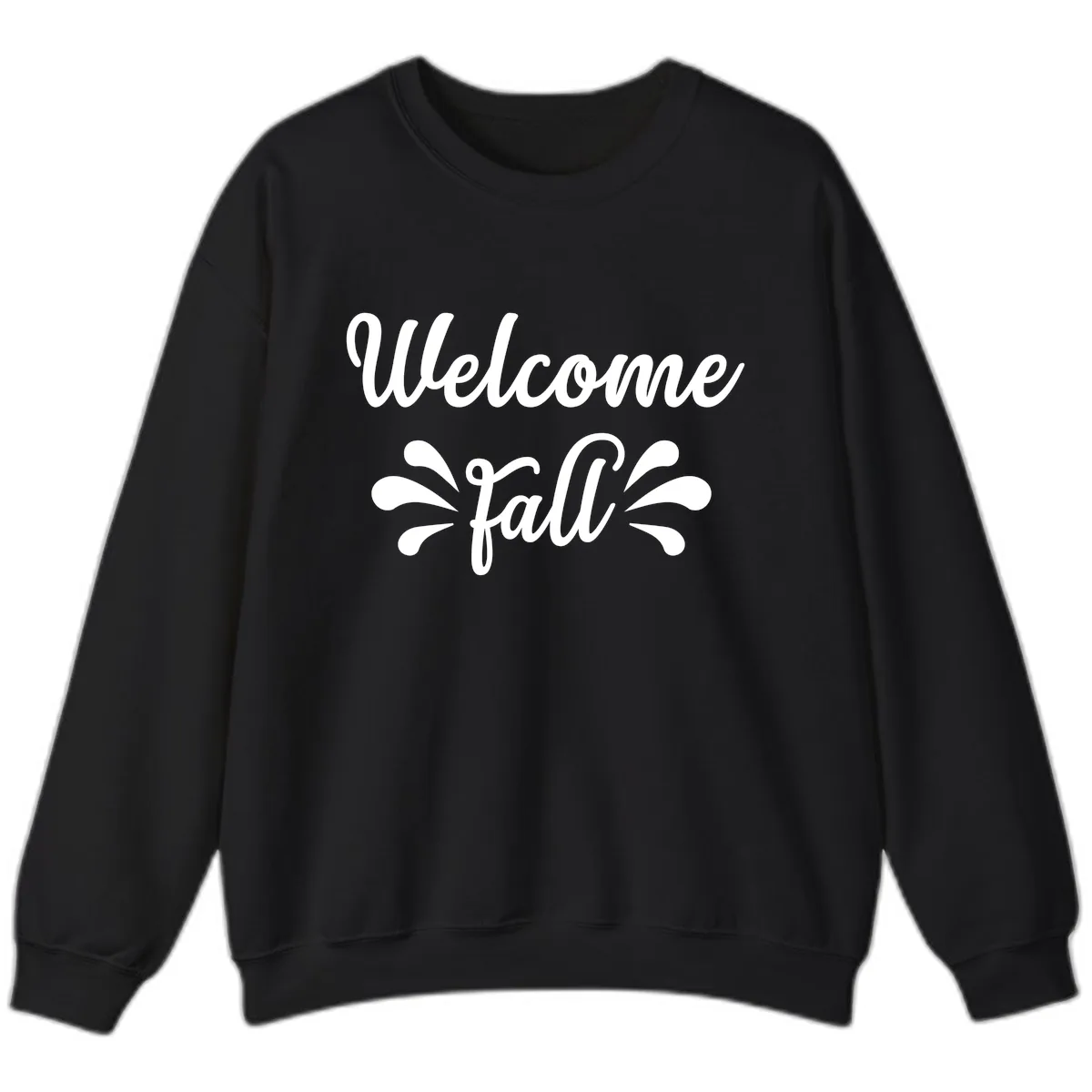 Welcome Fall Script Design Sweatshirt in Black
