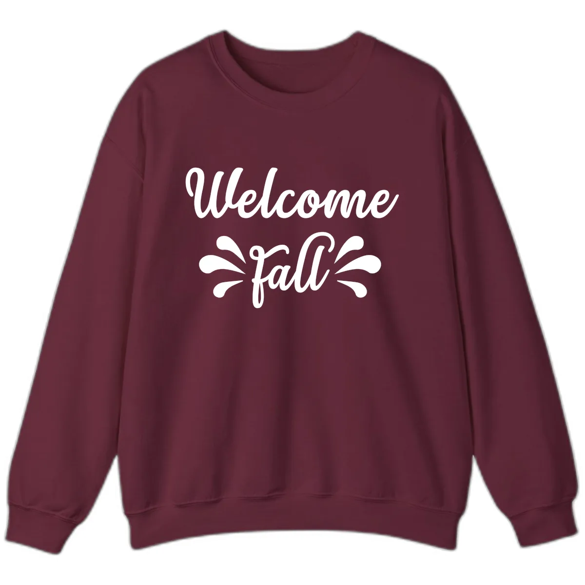 Welcome Fall Script Design Sweatshirt in Maroon