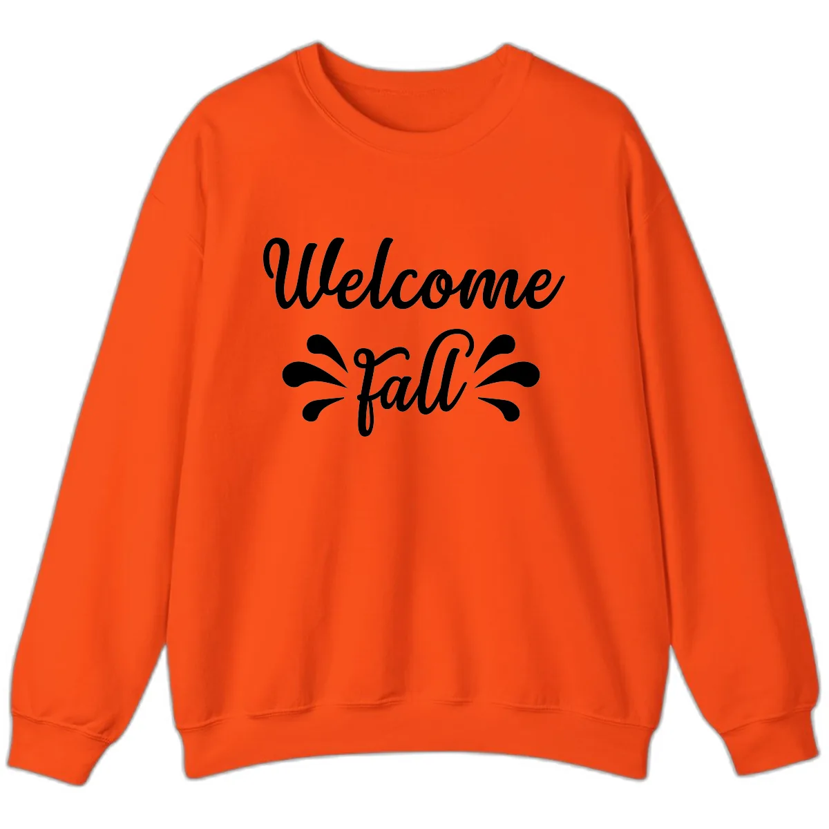 Welcome Fall Script Design Sweatshirt in Orange