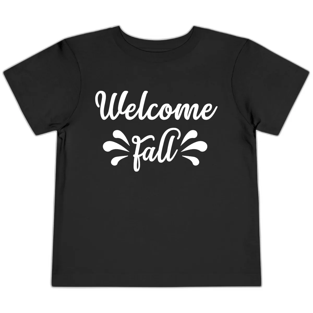 Welcome Fall Script Design Toddler T-Shirt in Black