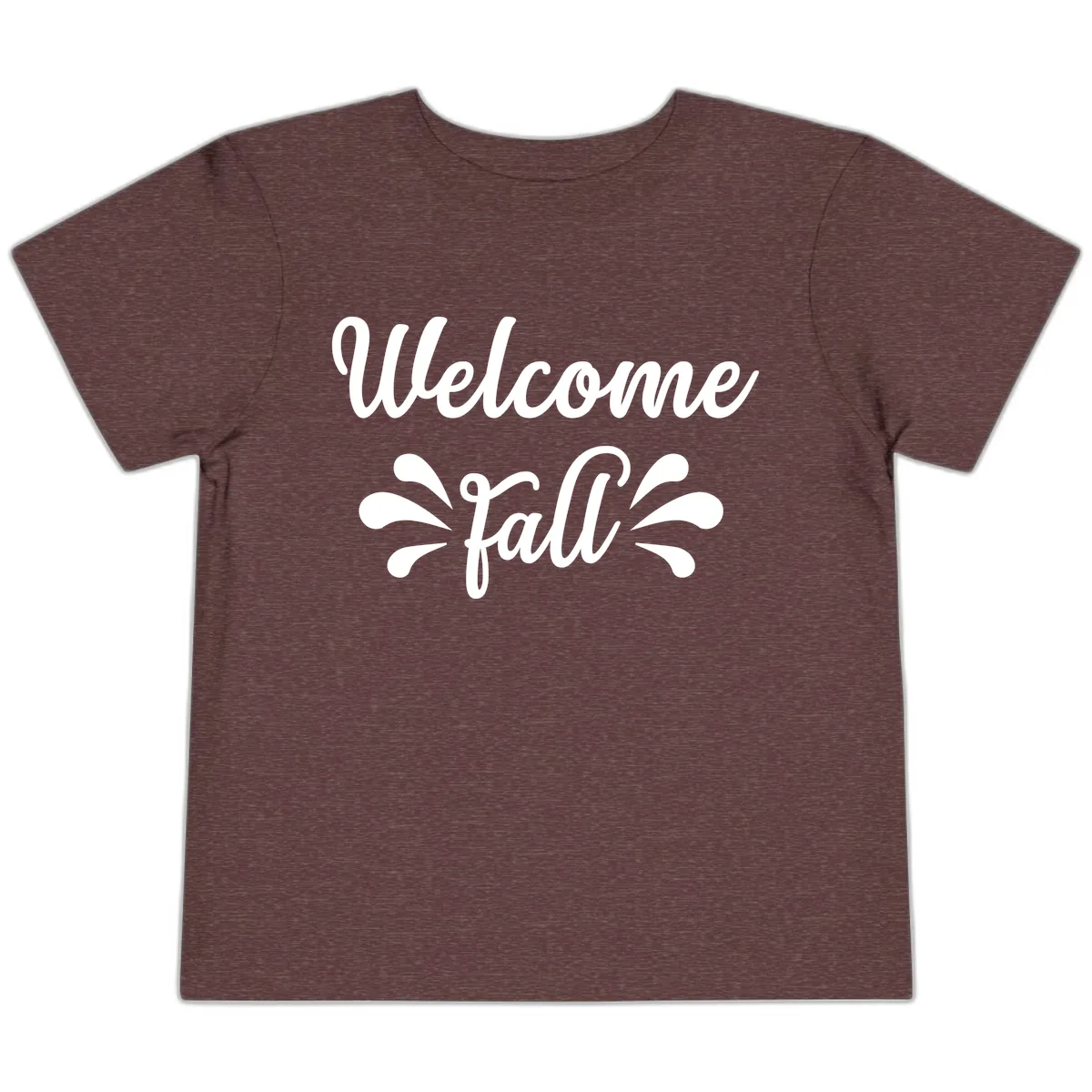 Welcome Fall Script Design Toddler T-Shirt in Heather Maroon