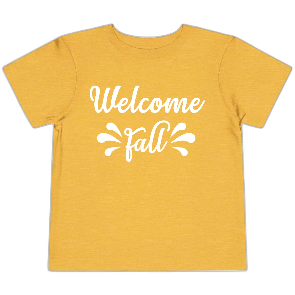 Welcome Fall Script Design Toddler T-Shirt in Heather Yellow Gold