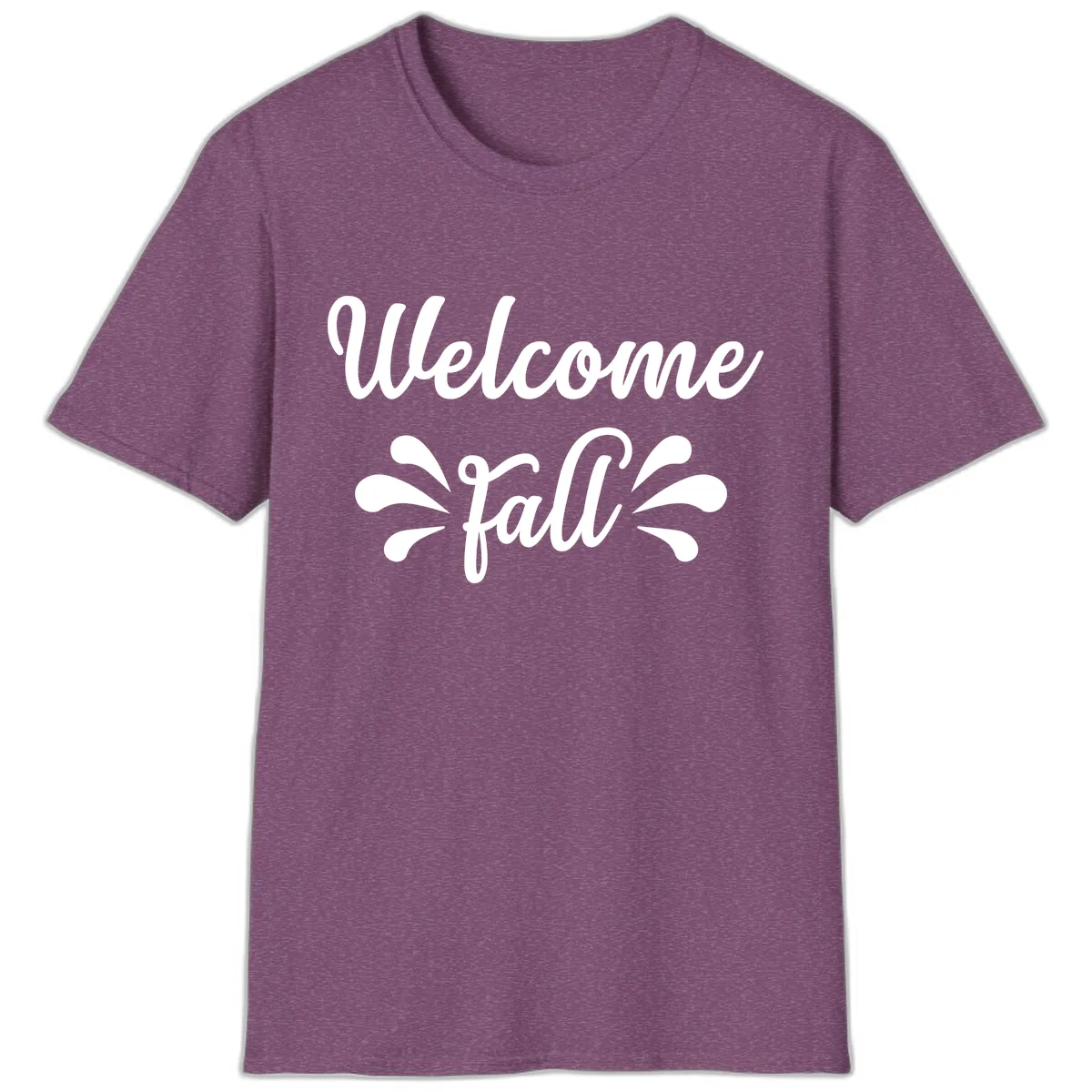 Welcome Fall Script Design T-Shirt in Heather Maroon