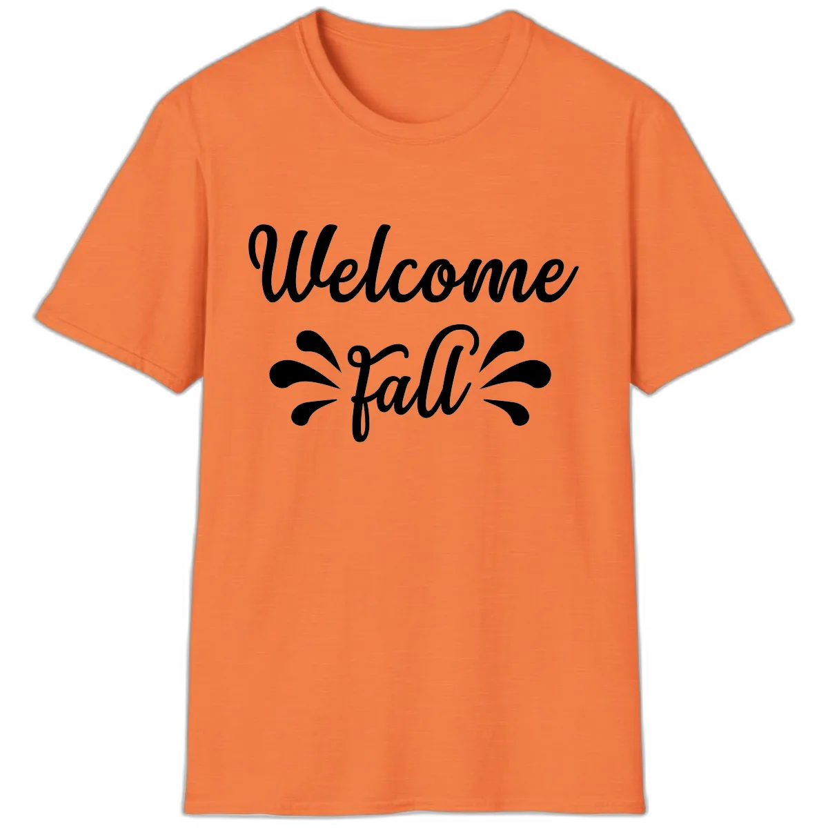 Welcome Fall Script Design T-Shirt in Heather Orange