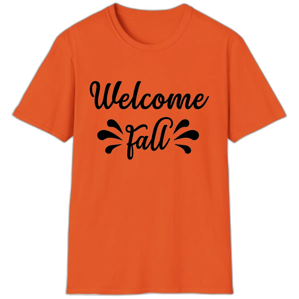 Welcome Fall Script Design T-Shirt in Orange