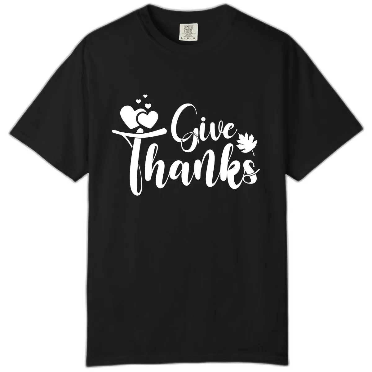 Give Thanks Thanksgiving Family Design Comfort Color in Black