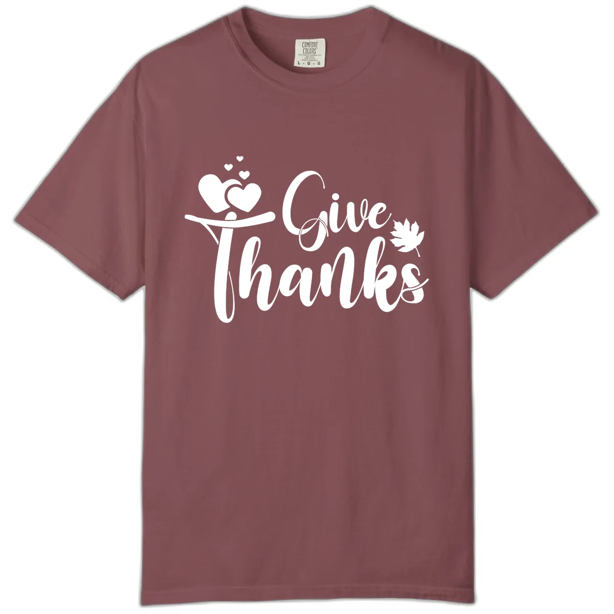 Give Thanks Thanksgiving Family Design Comfort Color in Brick