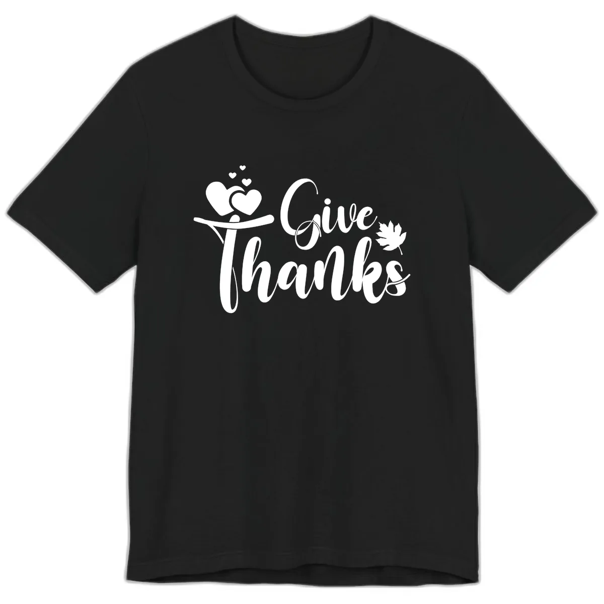 Give Thanks Thanksgiving Family Design Premium T-Shirt in Black