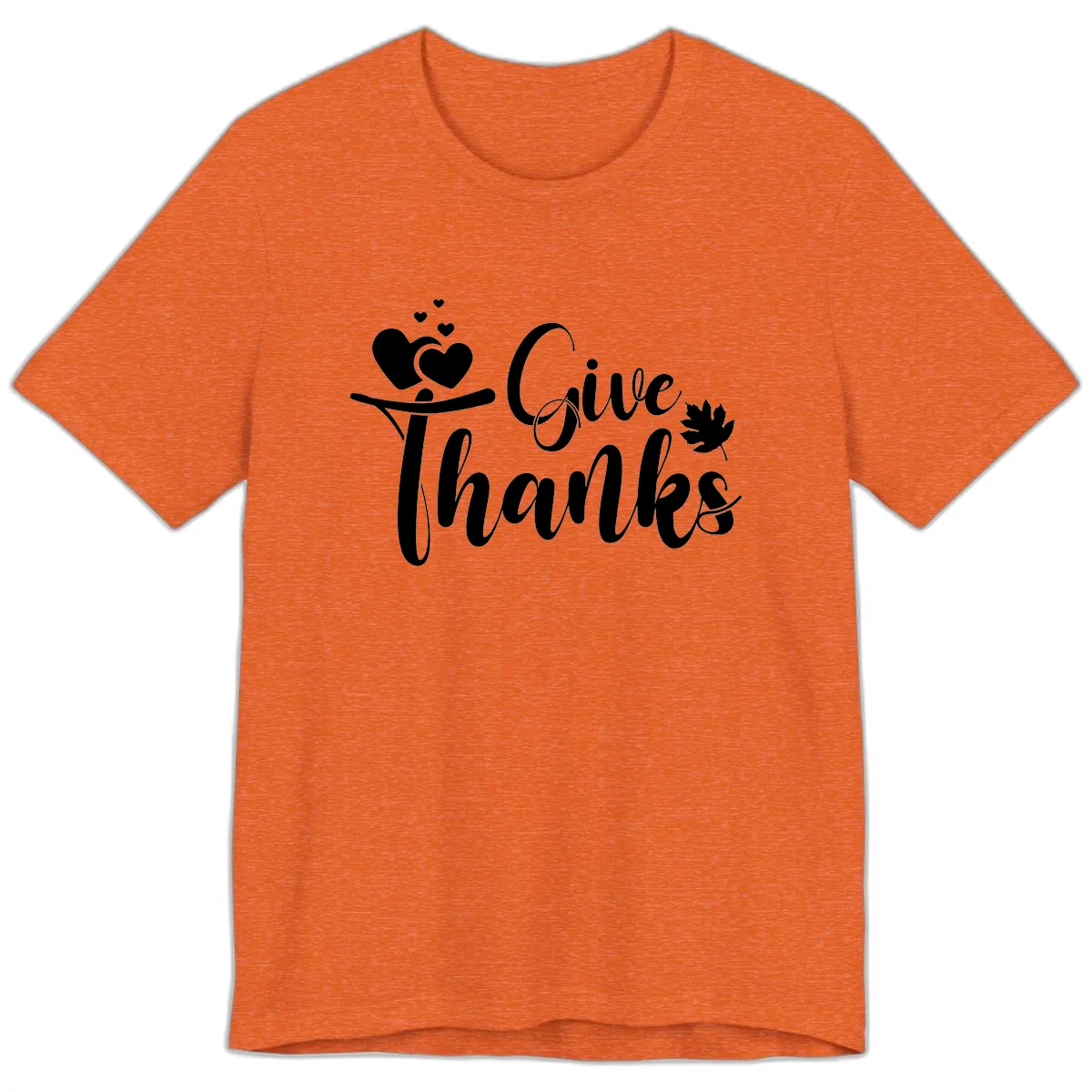 Give Thanks Thanksgiving Family Design Premium T-Shirt in Heather Orange