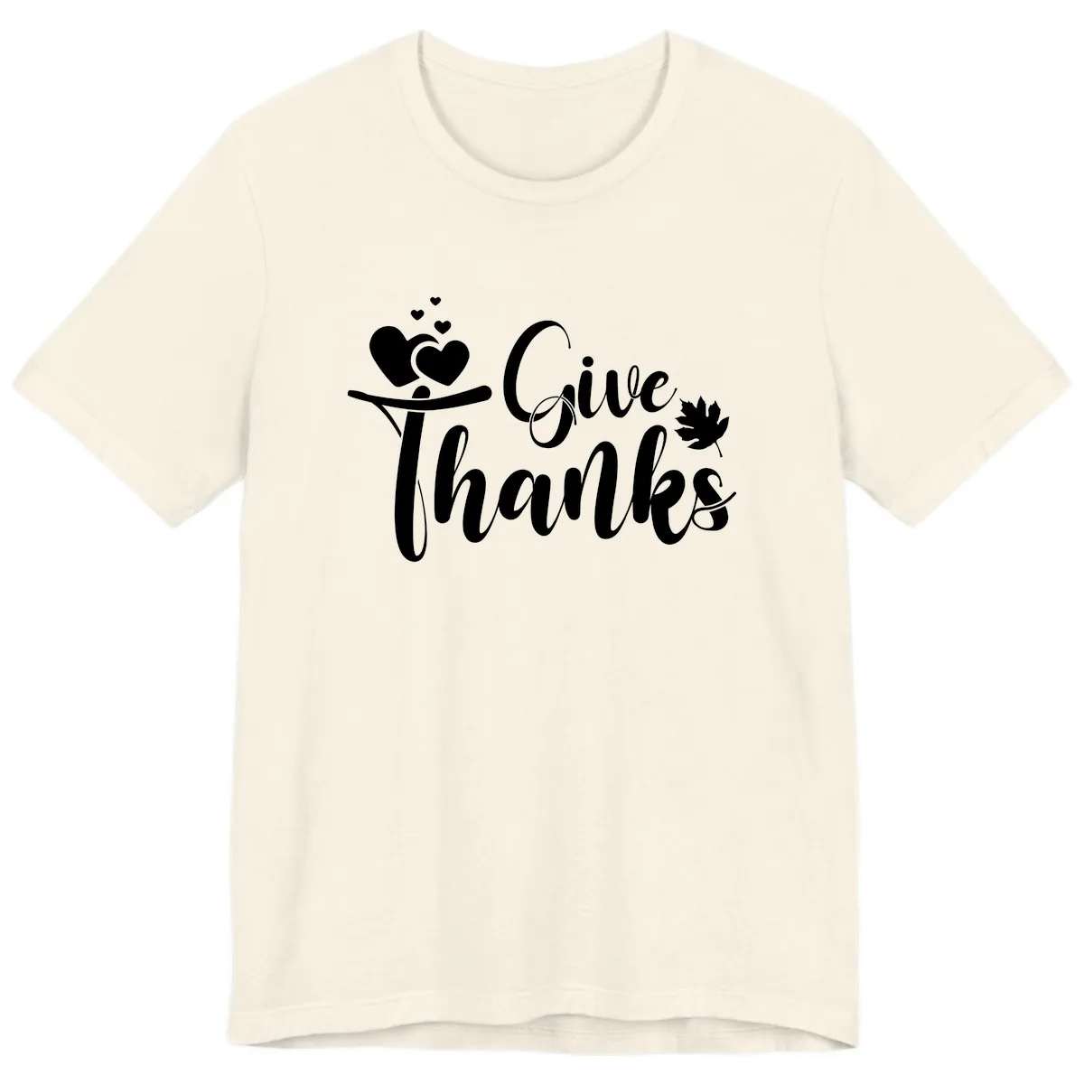 Give Thanks Thanksgiving Family Design Premium T-Shirt in Natural