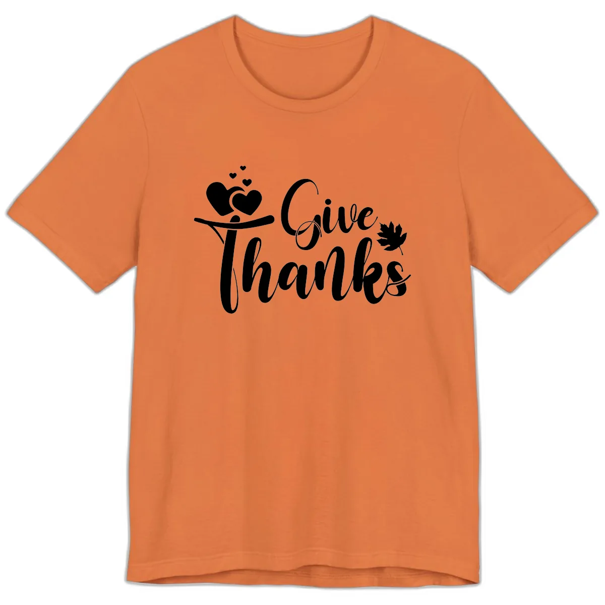 Give Thanks Thanksgiving Family Design Premium T-Shirt in Burnt Orange