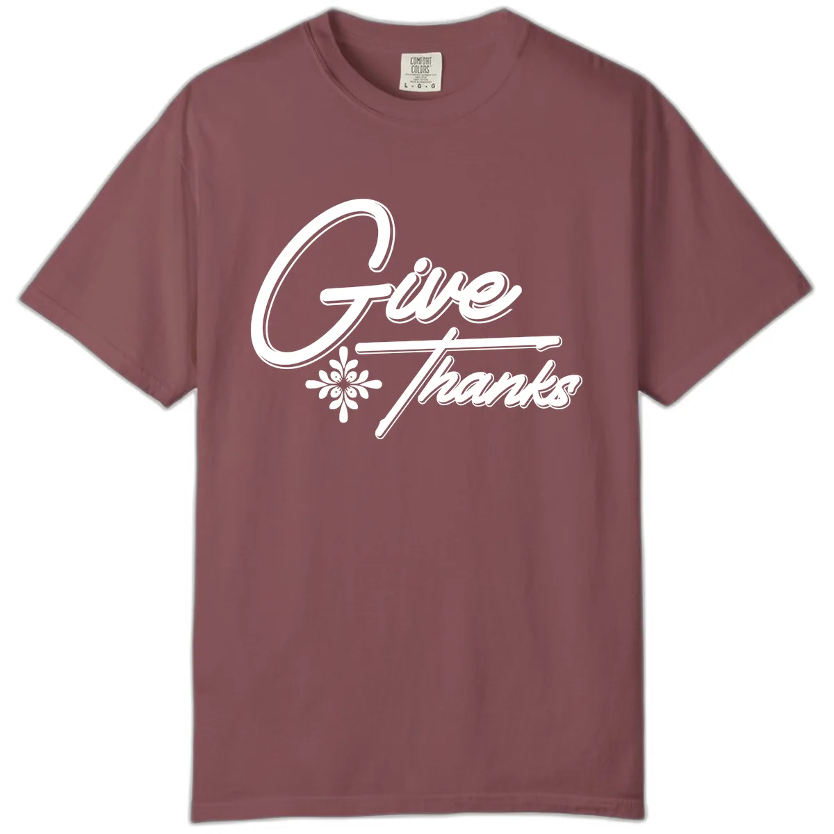 Give Thanks Script Design Comfort Color in Brick