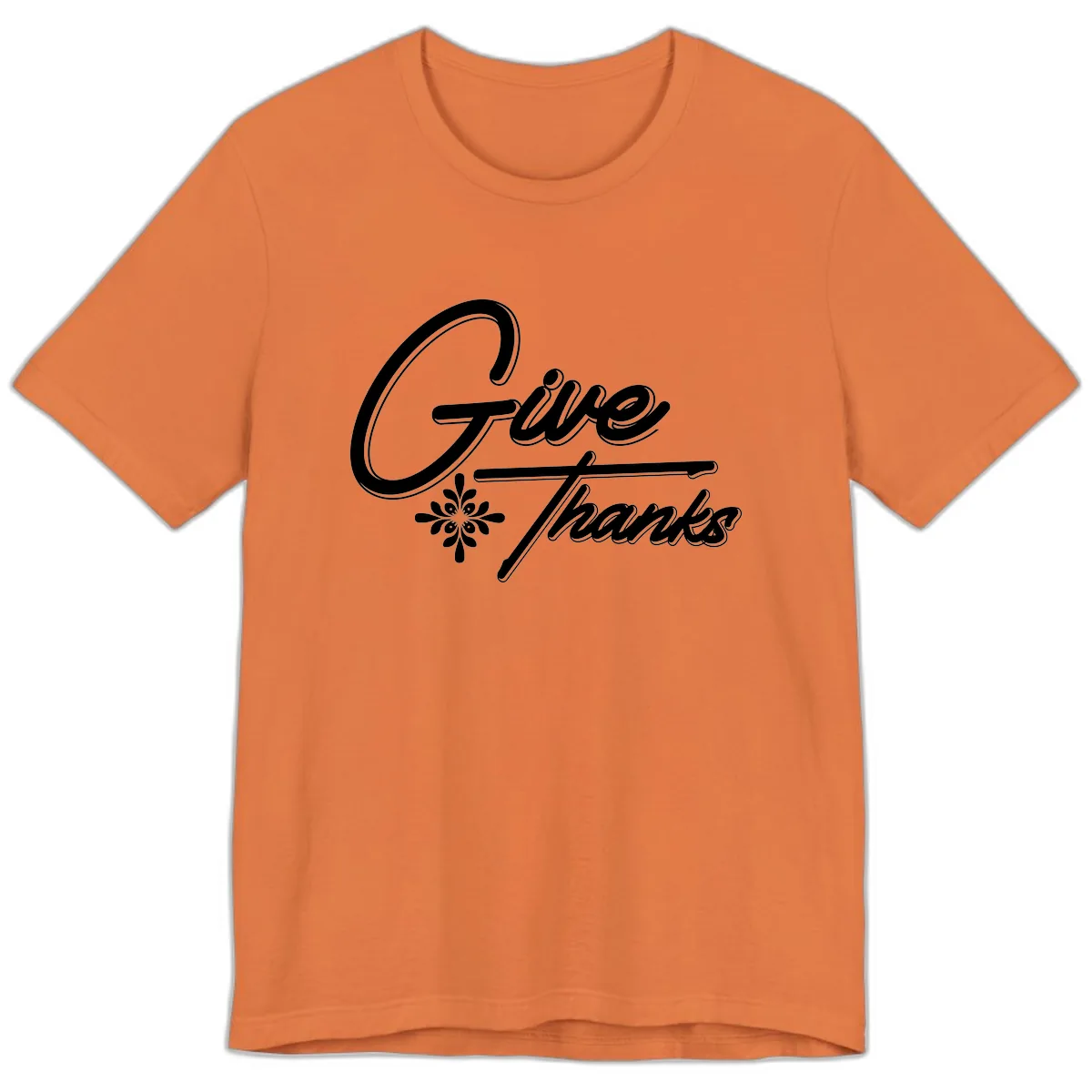 Give Thanks Script Design Premium T-Shirt in Burnt Orange