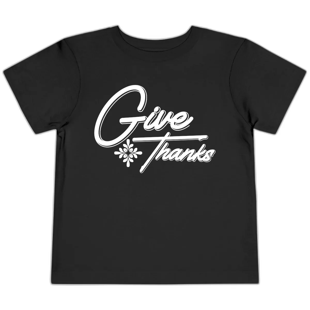 Give Thanks Script Design Toddler T-Shirt in Black