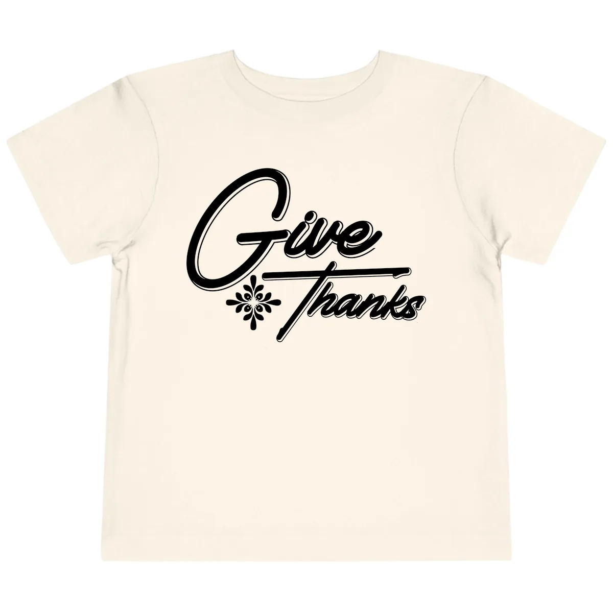 Give Thanks Script Design Toddler T-Shirt in Natural