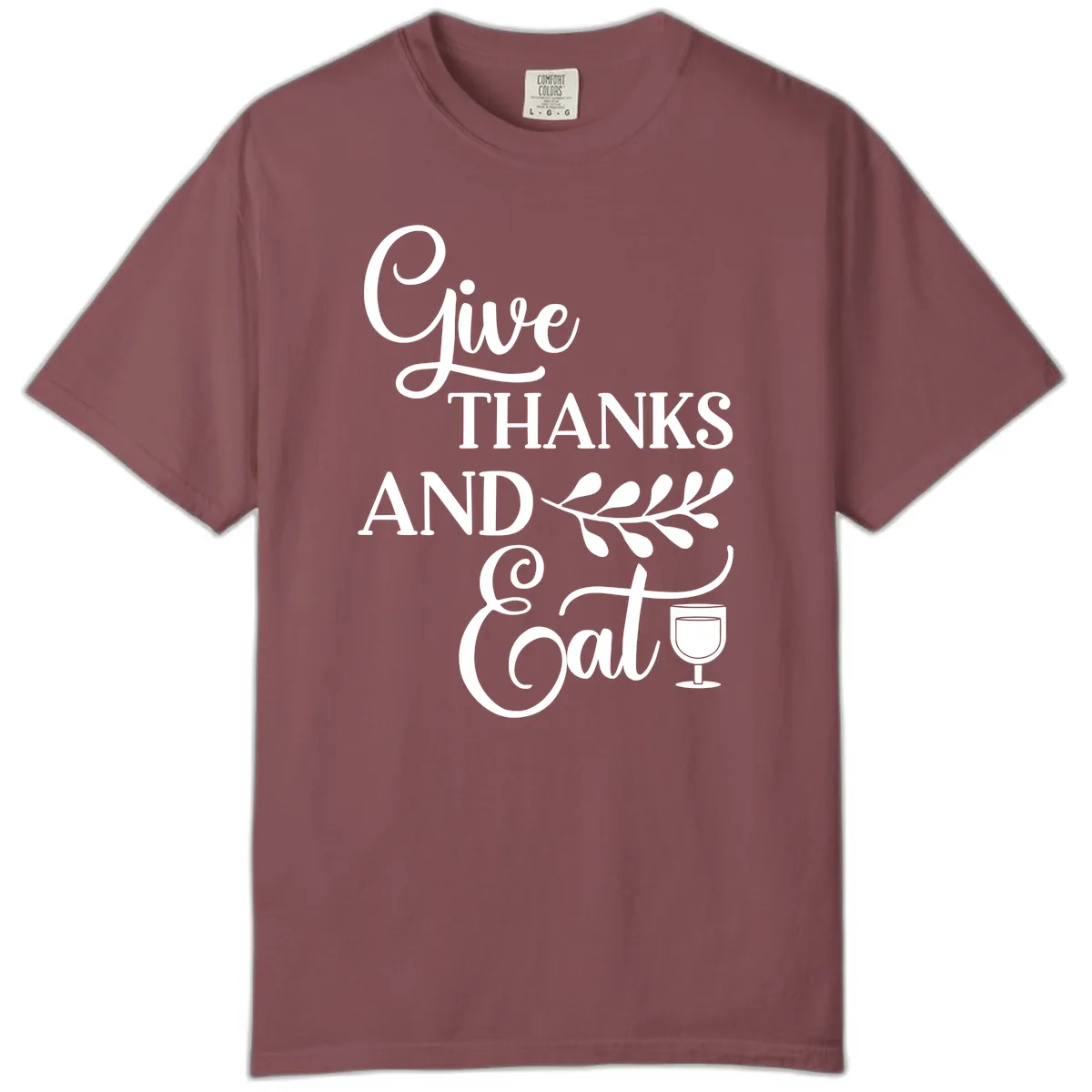 Give Thanks And Eat Design Comfort Color in Brick