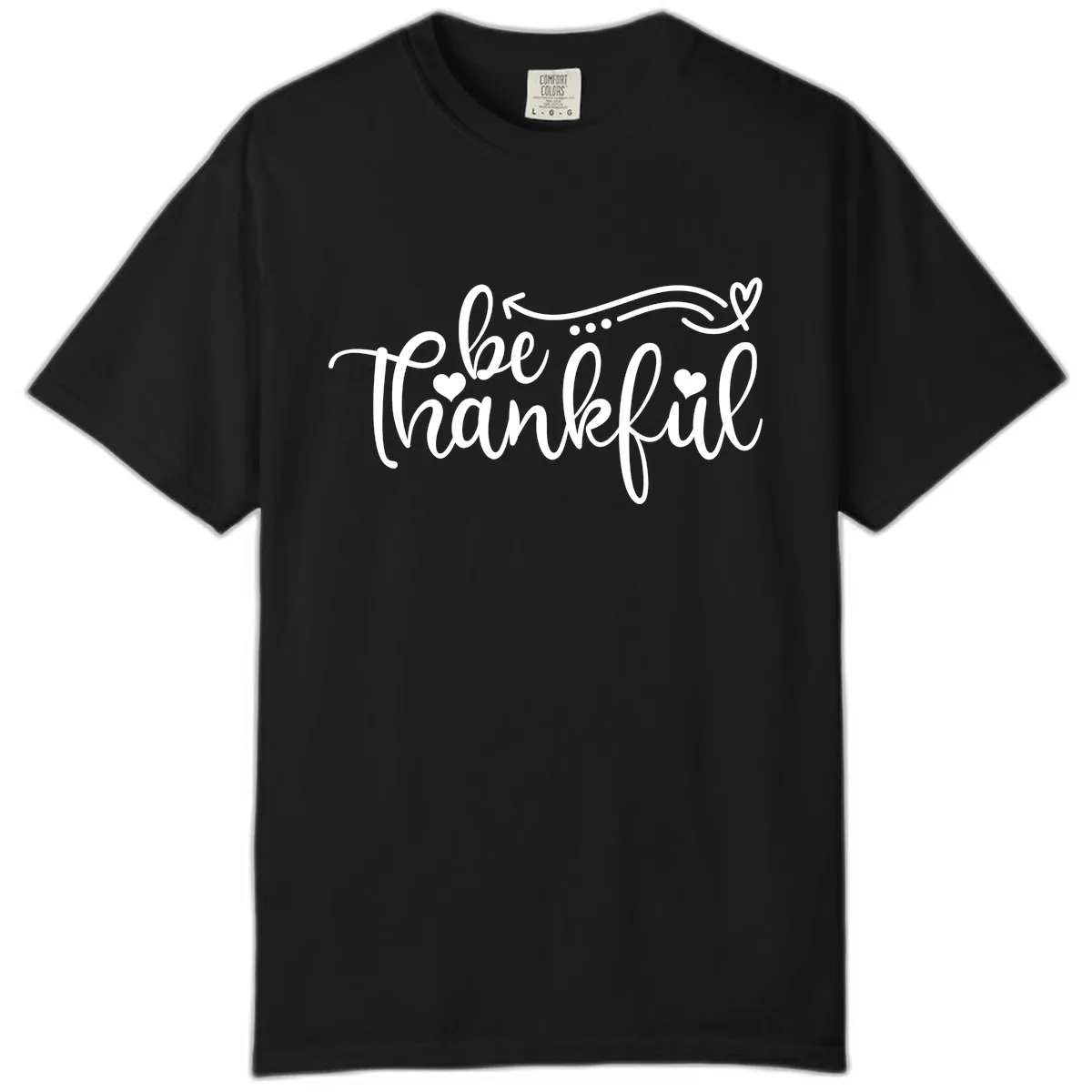 Be Thankful Script Design Comfort Color in Black