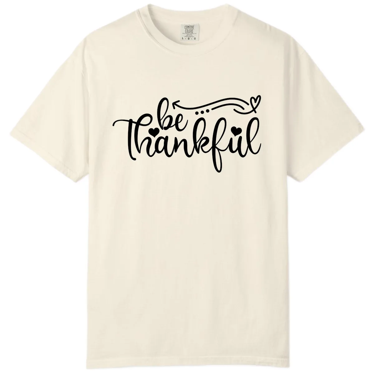 Be Thankful Script Design Comfort Color in Ivory
