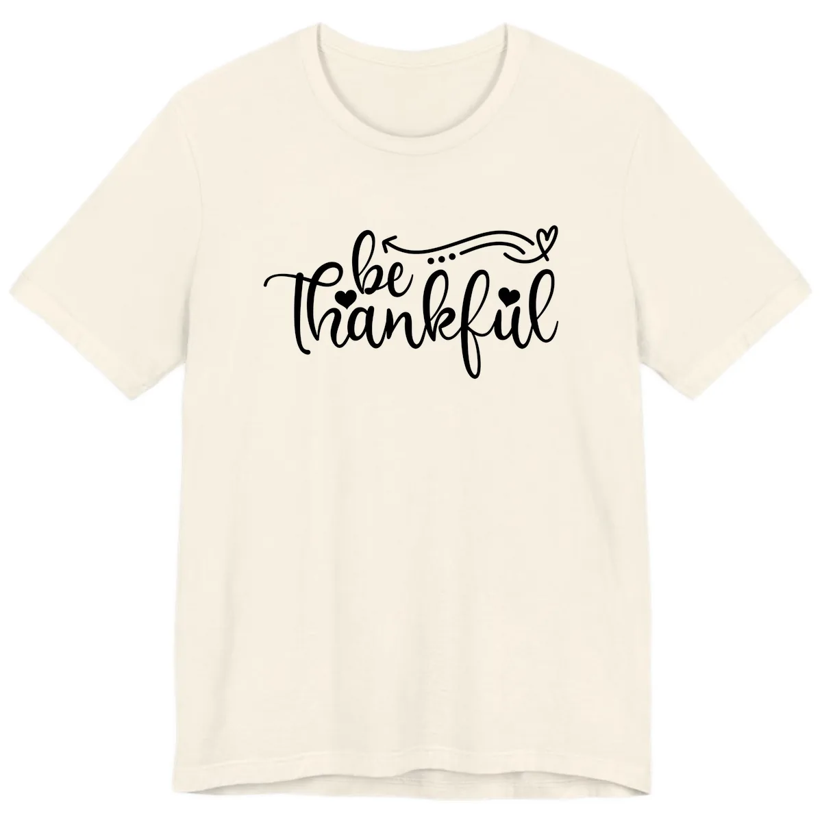Be Thankful Script Design Premium T-Shirt in Natural