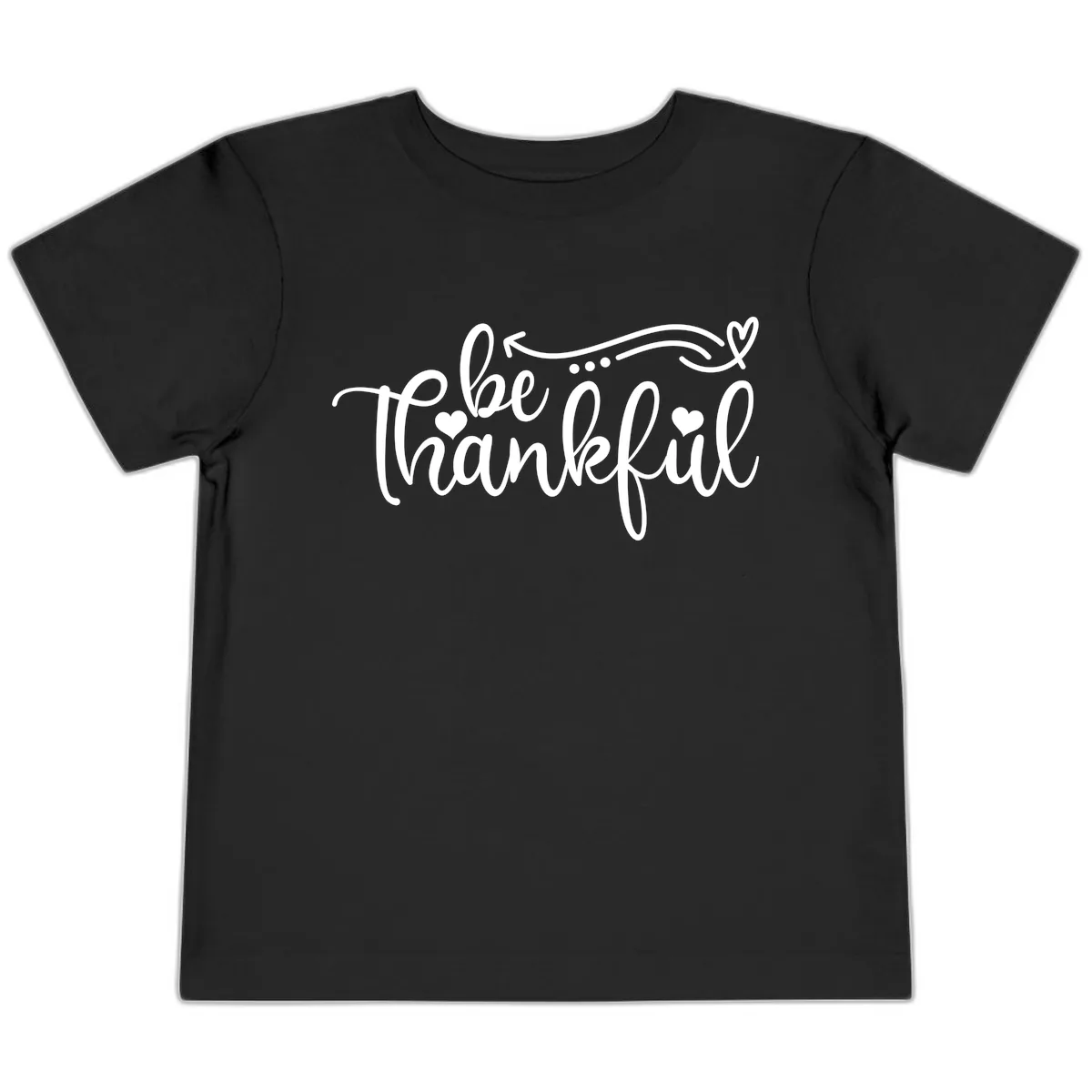 Be Thankful Script Design Toddler T-Shirt in Black