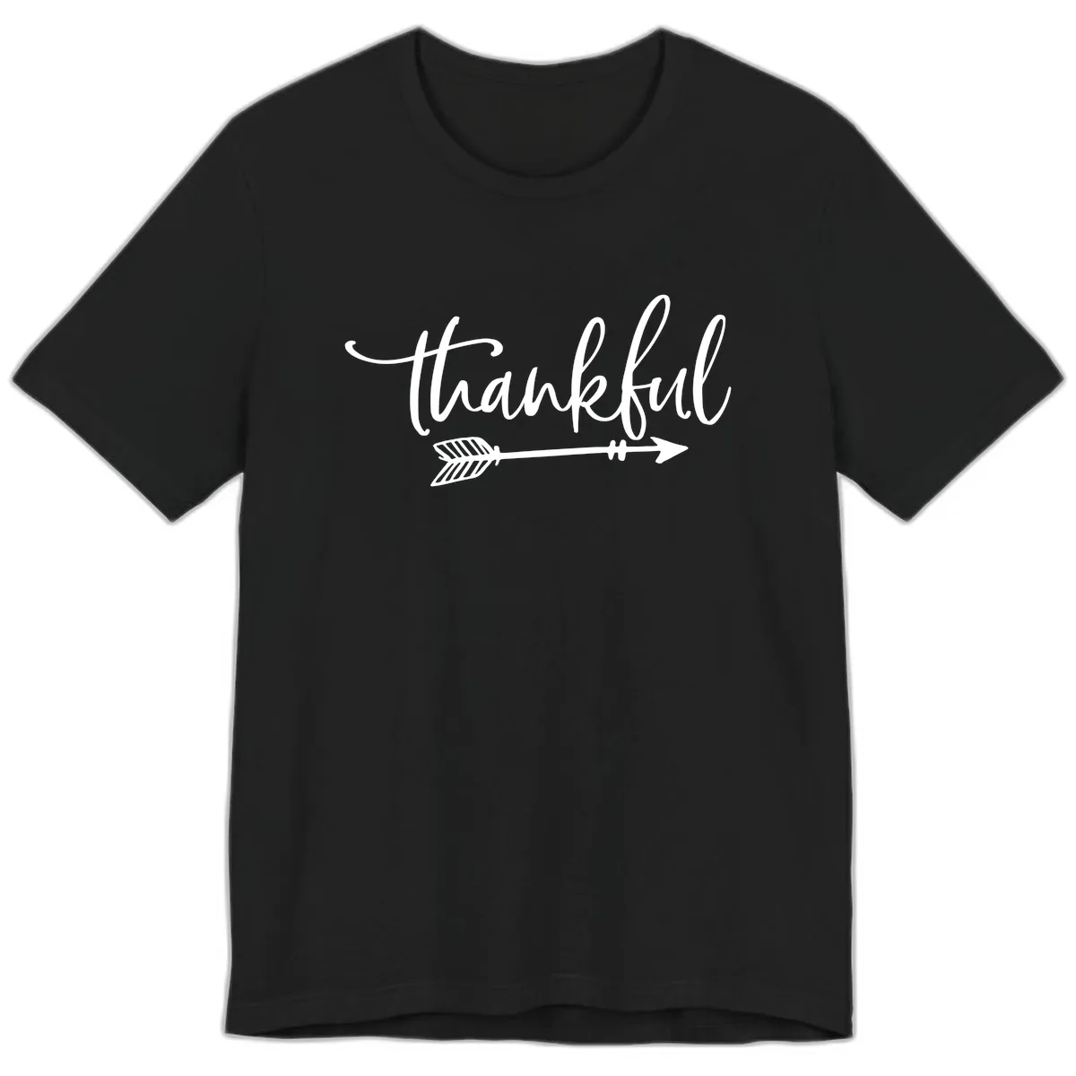 Arrow Thankful Typography Design Premium T-Shirt in Black