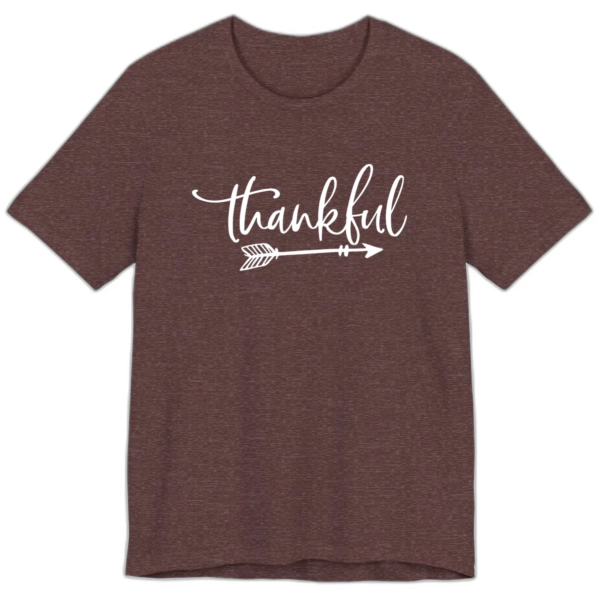 Arrow Thankful Typography Design Premium T-Shirt in Heather Maroon