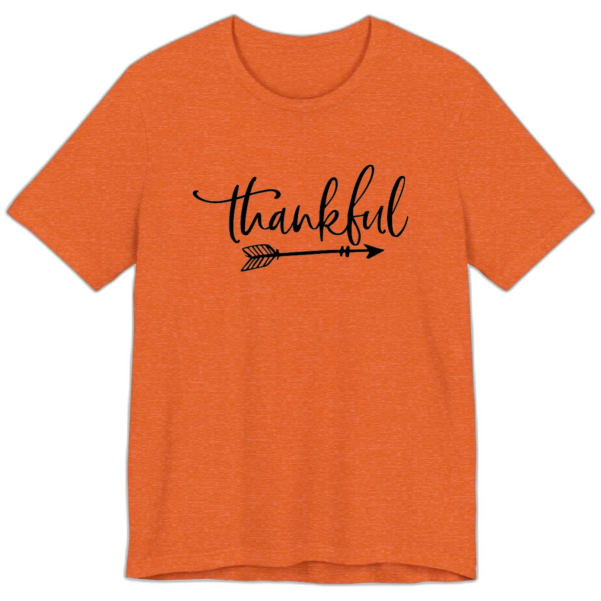 Arrow Thankful Typography Design Premium T-Shirt in Heather Orange