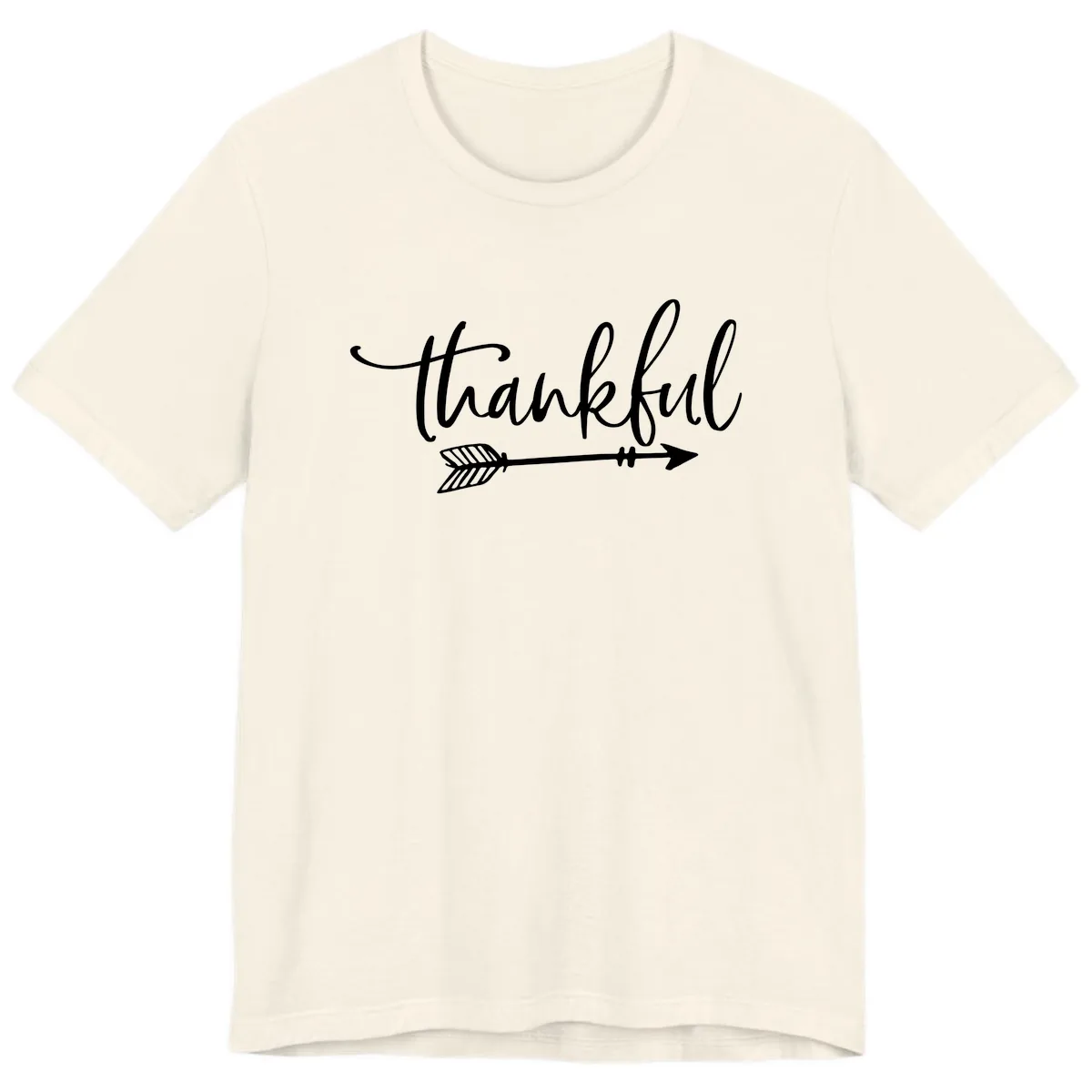 Arrow Thankful Typography Design Premium T-Shirt in Natural