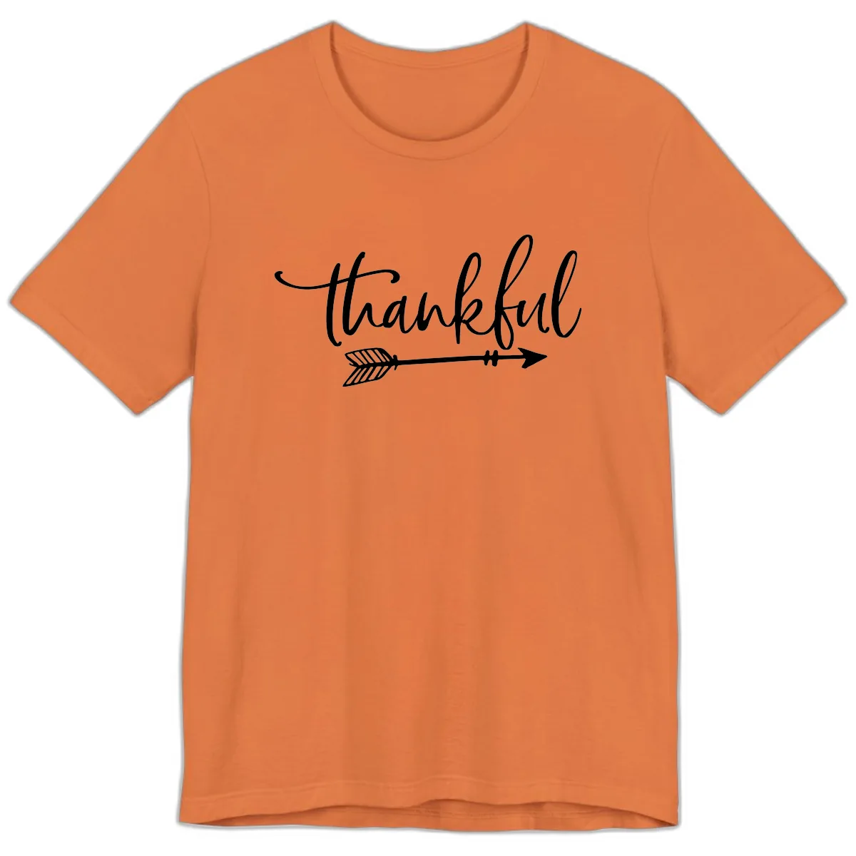 Arrow Thankful Typography Design Premium T-Shirt in Burnt Orange