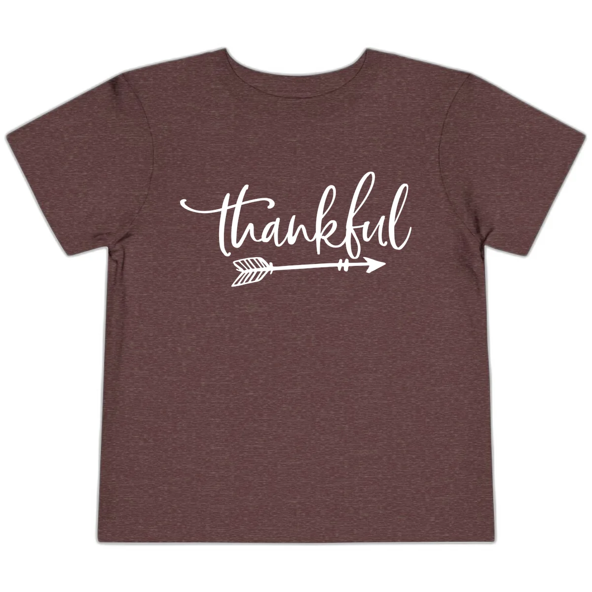 Arrow Thankful Typography Design Toddler T-Shirt in Heather Maroon