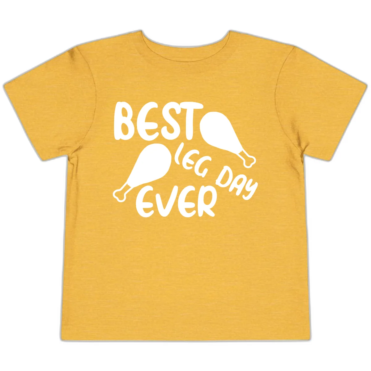 Best Leg Day Ever Design Toddler T-Shirt in Heather Yellow Gold