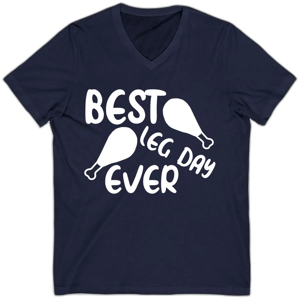Best Leg Day Ever Design V-Neck in Navy