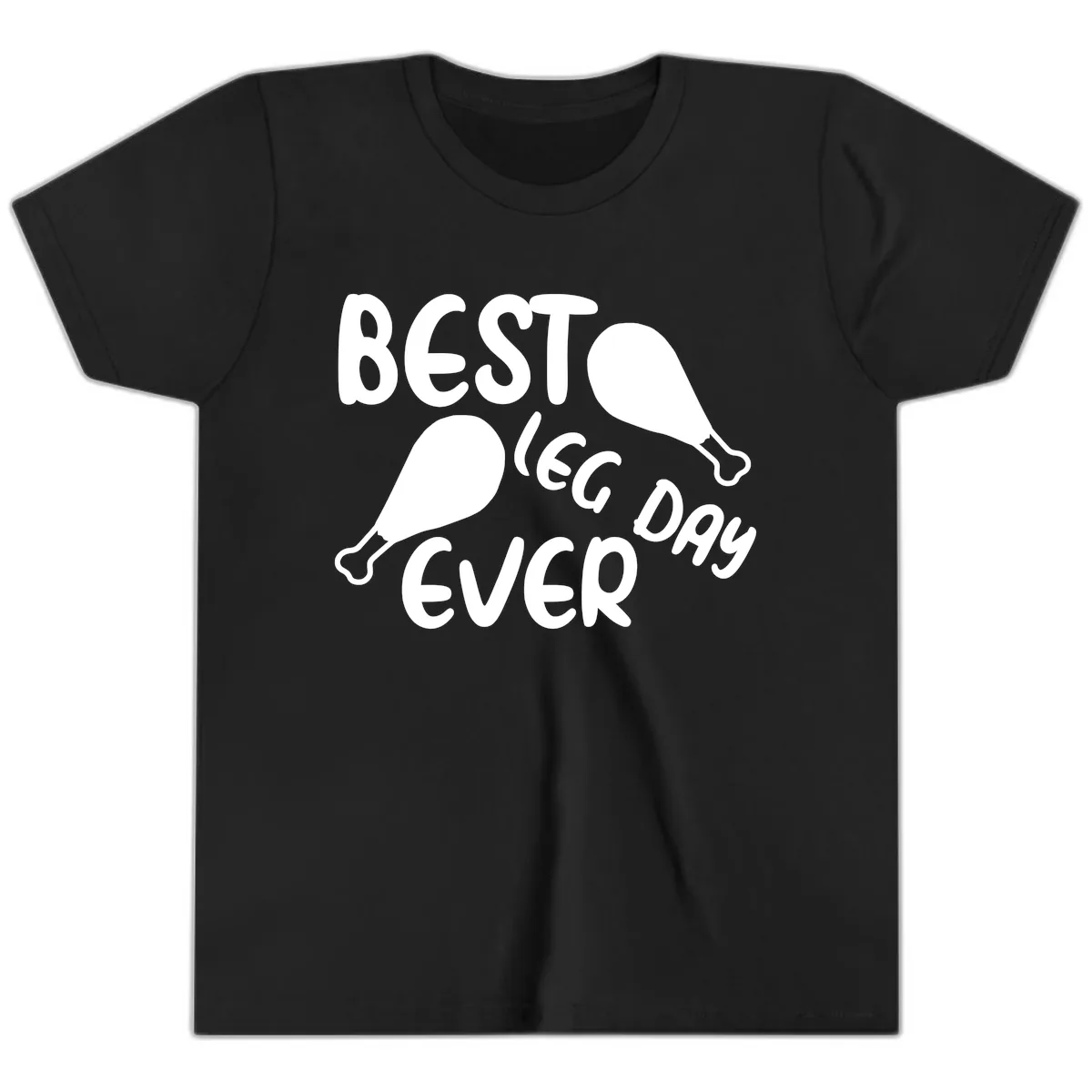 Best Leg Day Ever Design Youth T-Shirt in Black