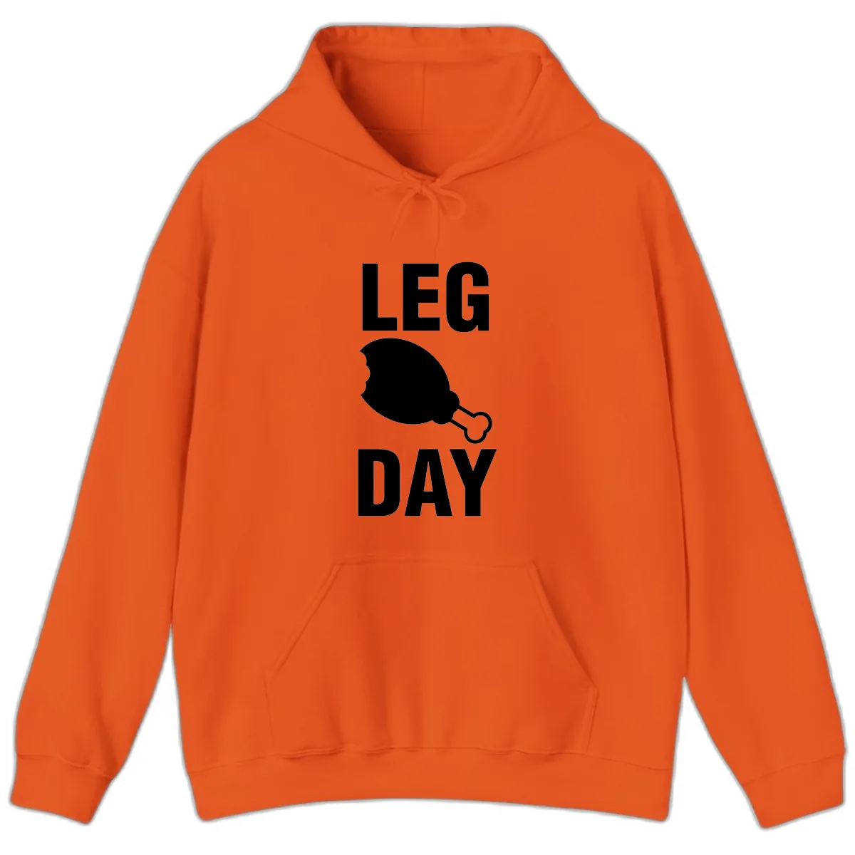 Leg Day Chicken Leg Design Hoodie in Orange