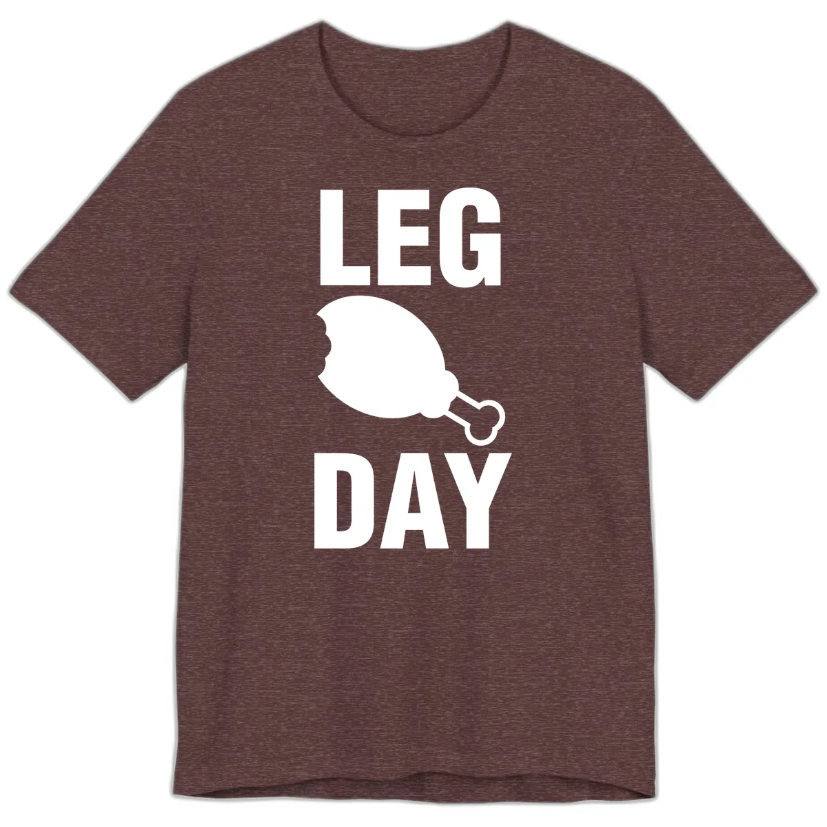 Leg Day Chicken Leg Design Premium T-Shirt in Heather Maroon