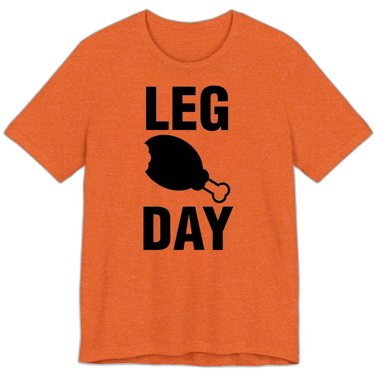 Leg Day Chicken Leg Design Premium T-Shirt in Heather Orange
