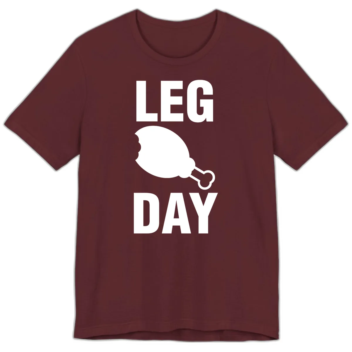 Leg Day Chicken Leg Design Premium T-Shirt in Maroon
