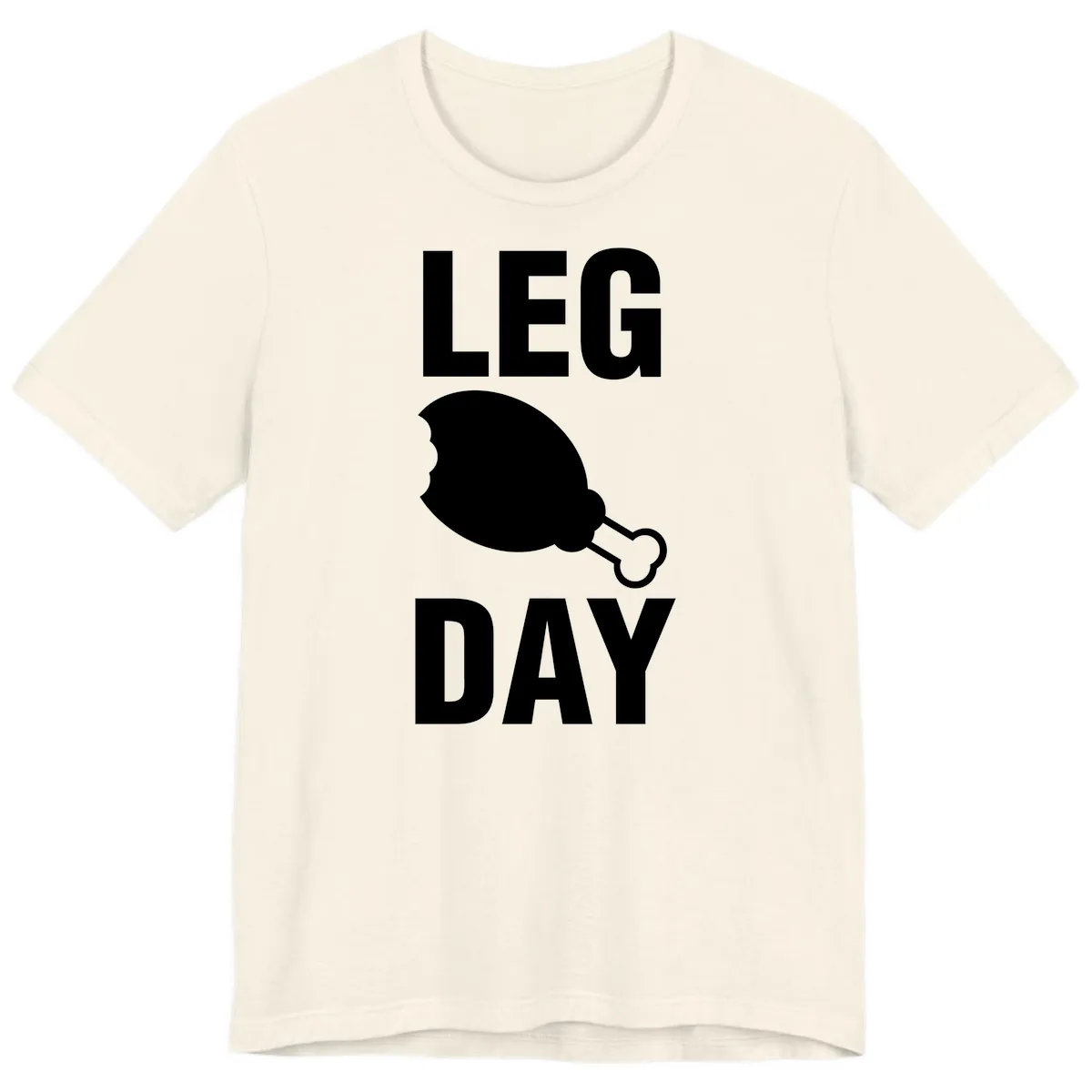 Leg Day Chicken Leg Design Premium T-Shirt in Natural