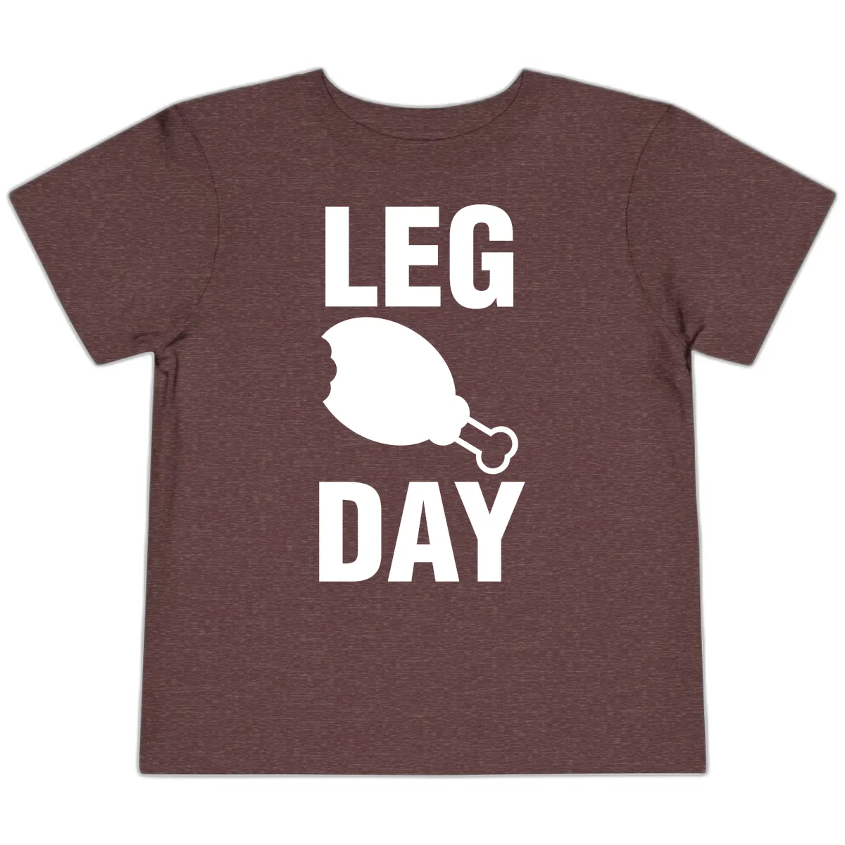 Leg Day Chicken Leg Design Toddler T-Shirt in Heather Maroon
