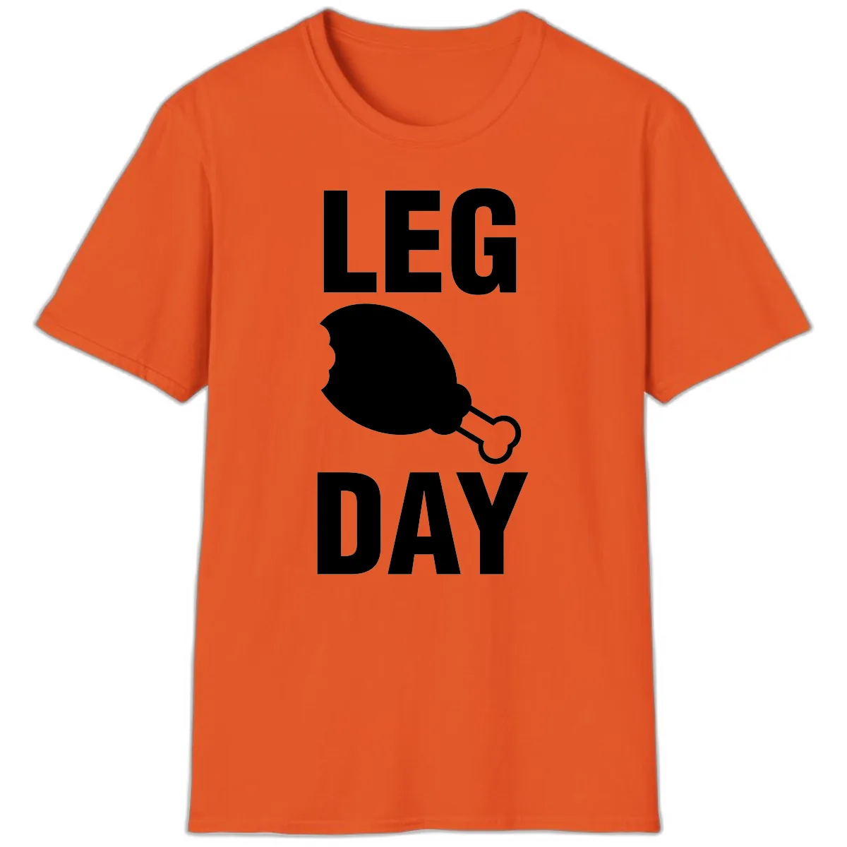 Leg Day Chicken Leg Design T-Shirt in Orange