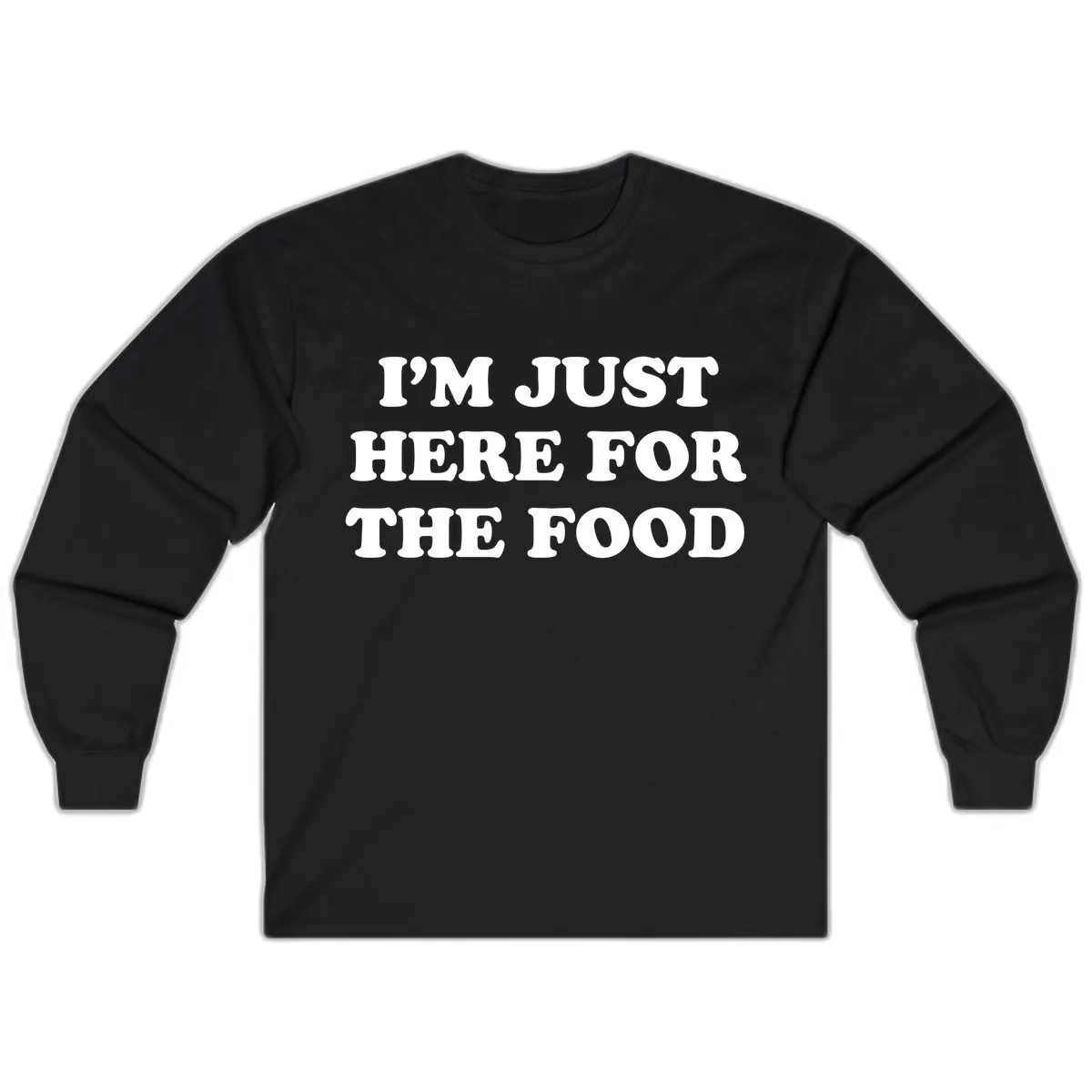 I'm Just Here For The Food Thanksgiving Long Sleeve in Black