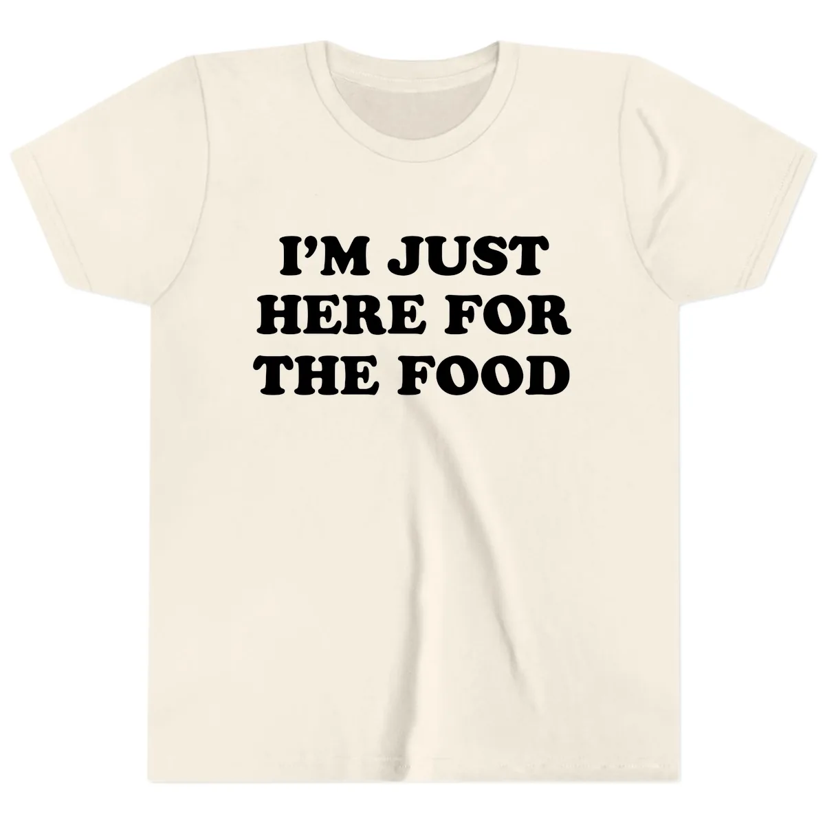I'm Just Here For The Food Thanksgiving Youth T-Shirt in Natural