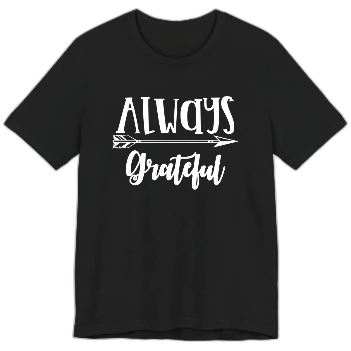 Always Grateful Arrow Design Premium T-Shirt in Black