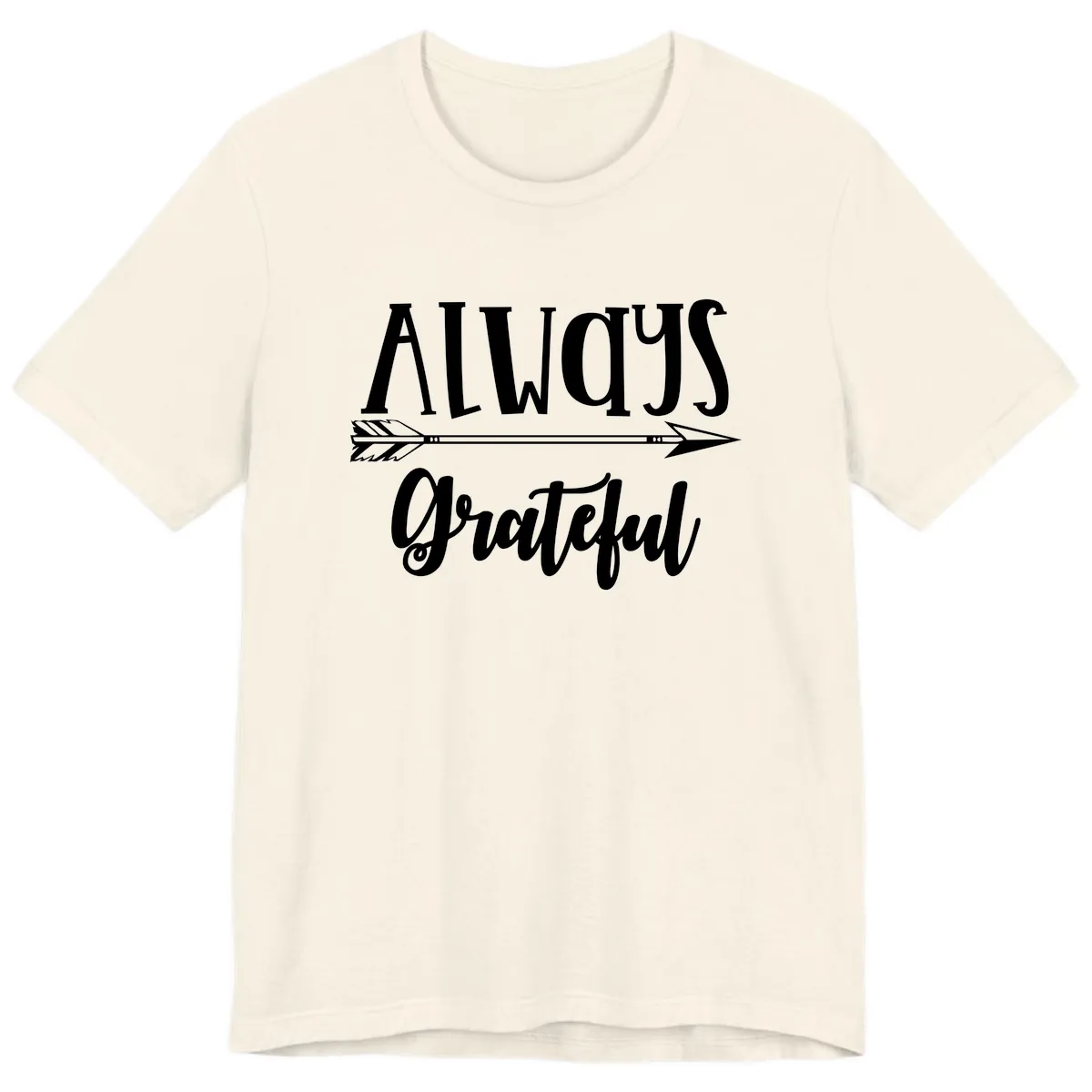 Always Grateful Arrow Design Premium T-Shirt in Natural