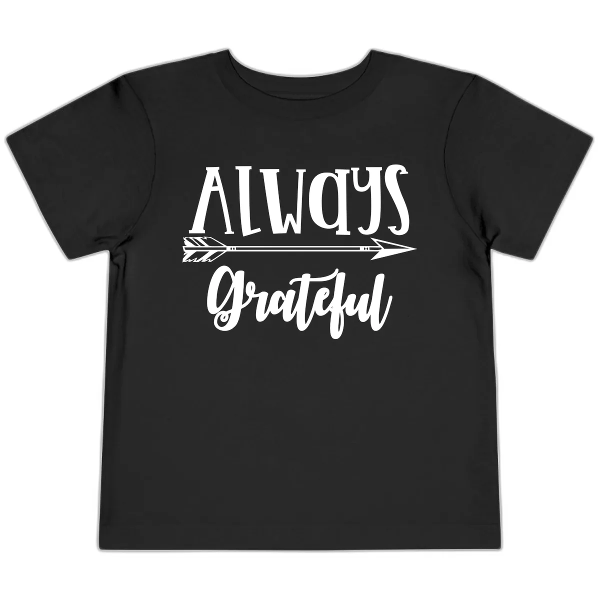 Always Grateful Arrow Design Toddler T-Shirt in Black