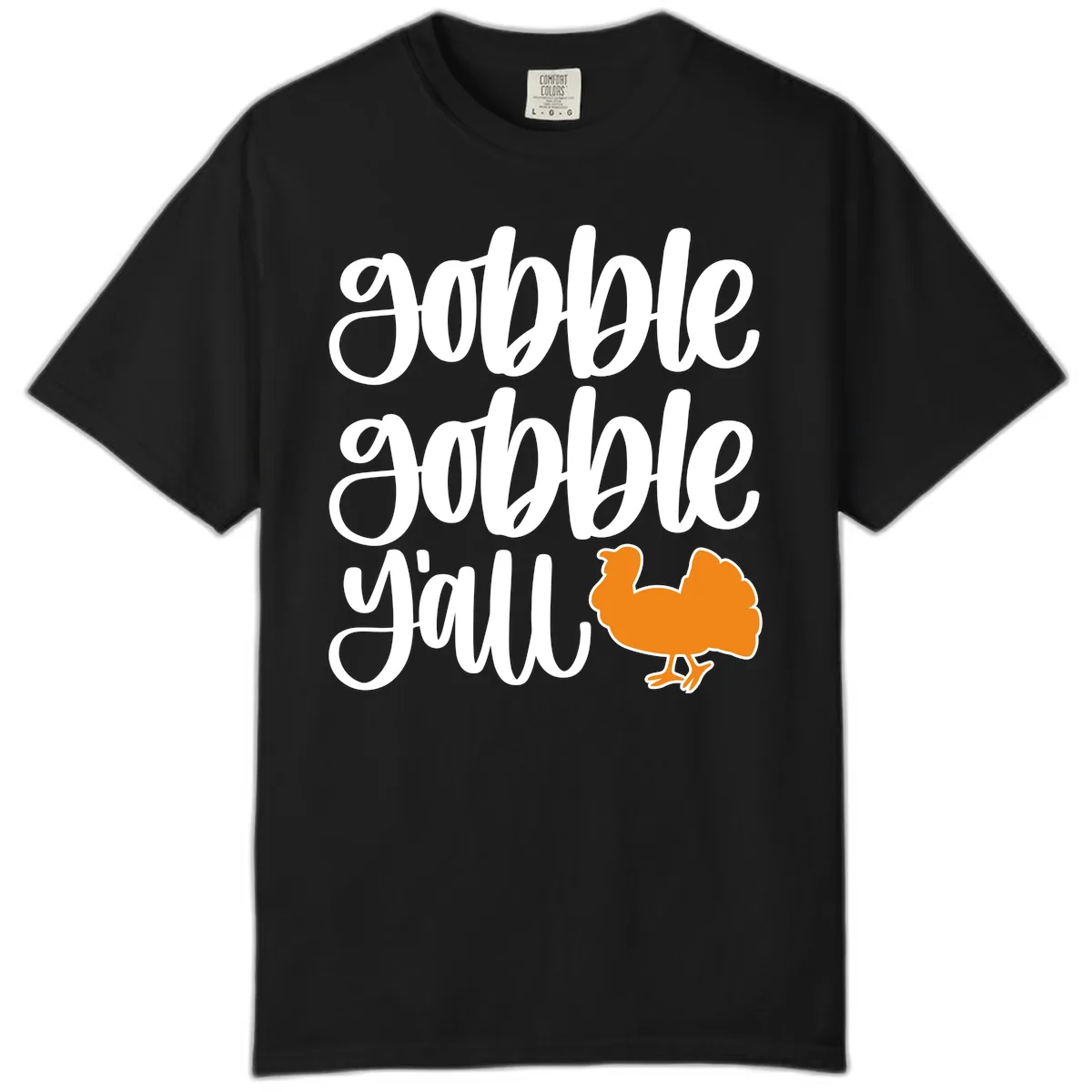 Gobble Gobble Y'all Turkey Design Comfort Color in Black