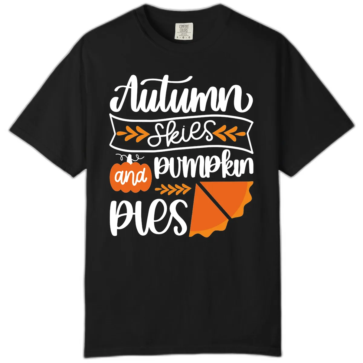 Autumn Skies and Pumpkin Pies Design Comfort Color in Black