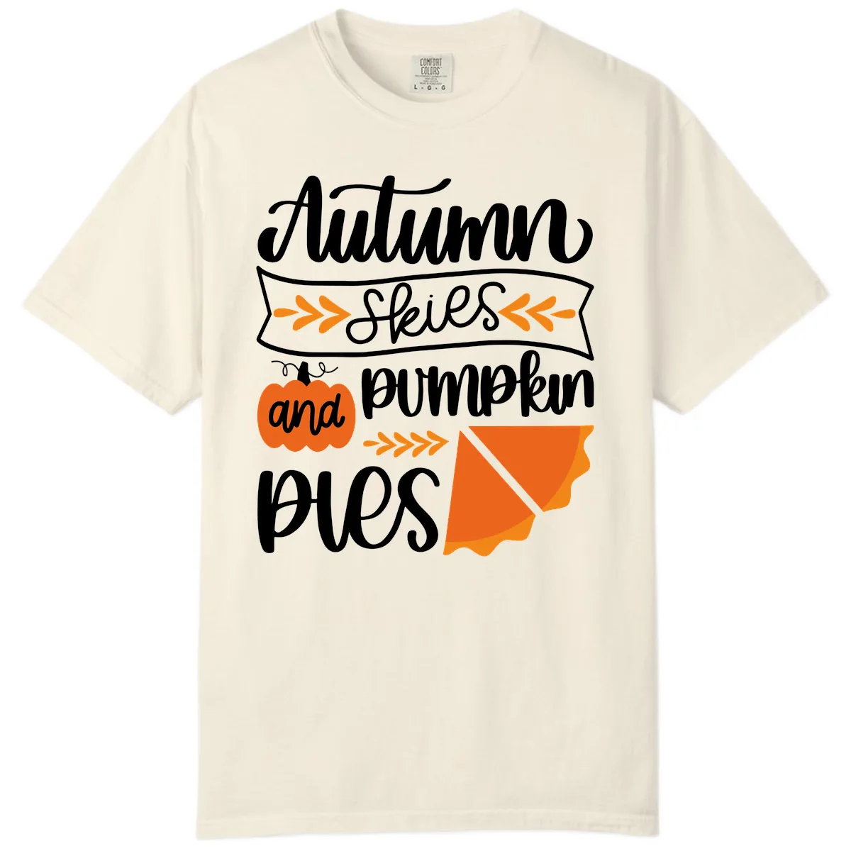 Autumn Skies and Pumpkin Pies Design Comfort Color in Ivory